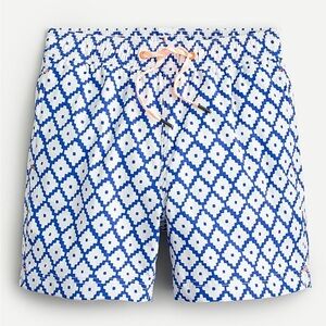 Jcrew crew cuts + SZ Blockprints 5T swim shorts swimming trunks crewcuts blue